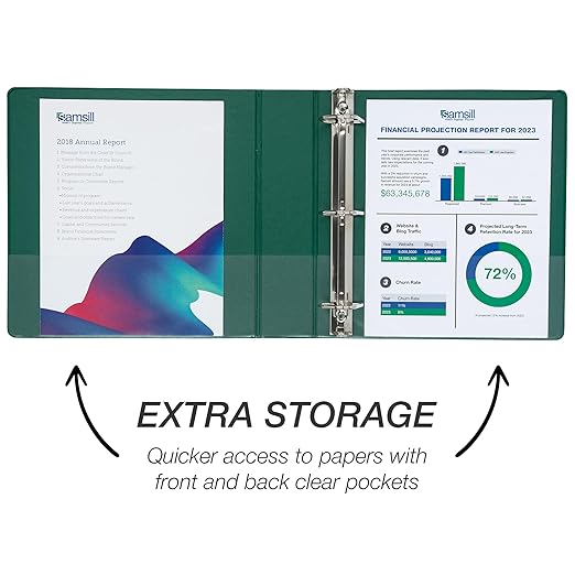 Samsill Durable 2 inch 3 Ring Binder, D Ring Binder, 100% Recycled Chipboard, Green, 12 Pack