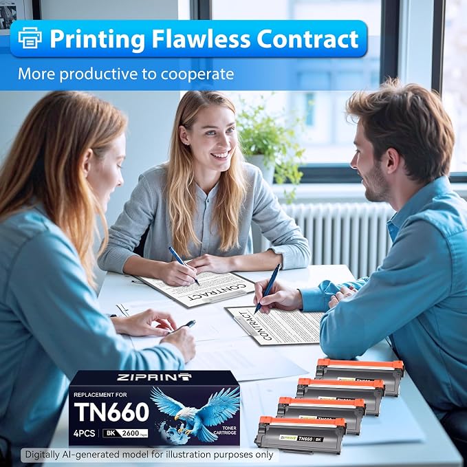 TN-660 Toner Compatible with Brother TN660 HL-L2300D HL-L2340DW,Black 4Pack | 2600 Pages Each, Crisp Dark Smudge-Free Prints, ISO Certified, Fits HL-L2380DW MFC-L2700DW for Home & Office Mass Printing
