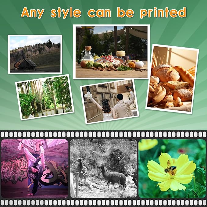 Lokunn 110 Sheets Photo Paper Glossy, Photo Paper 3.5 * 5, 4x6, 5x7, 8.5x11 inch, Suitable for Dye Inkjet Printers. Convenient for Home Use. Can Print Photos, Advertising Covers, Recipe Cards