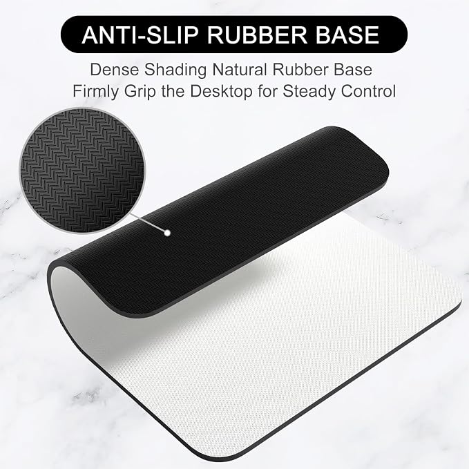 Hsurbtra Mouse Pad, Premium-Textured Square Mousepad 7 x 9 Inch, Thick 3 mm Anti-Slip Waterproof Rubber Pretty Cute Computer Mat for Office Gaming Laptop Women Kids Ivory White