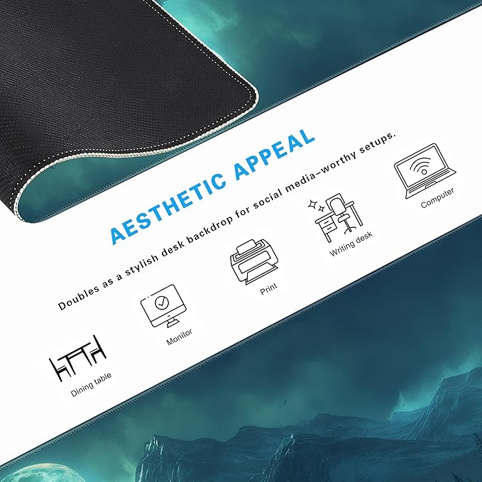 Fog Forest Mouse Pad Gaming Mousepad Non-Slip Rubber Base Keyboard Pad Desk Mat for Home Office, 31.5 x 11.8 in