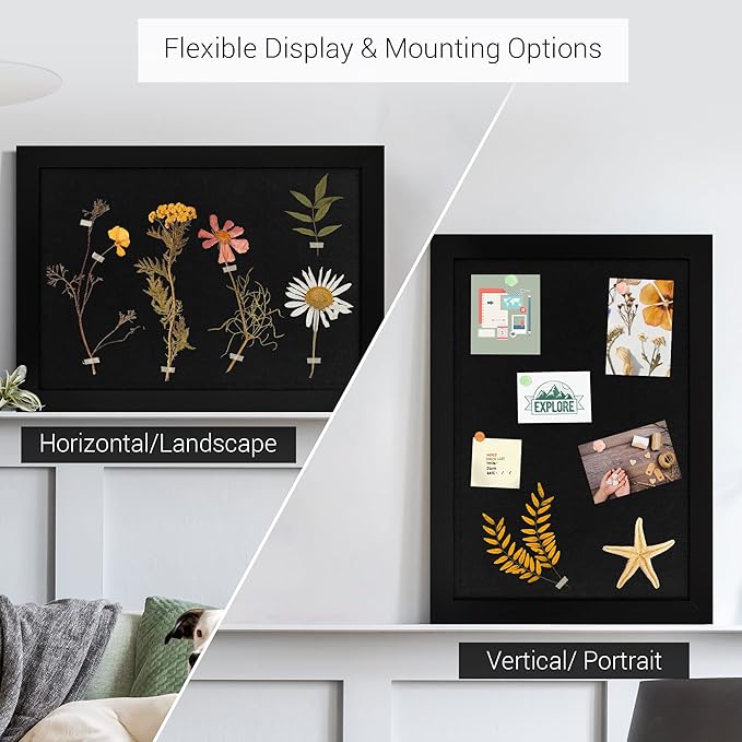 Board2by Black Cork Board Bulletin Board with Linen, Wood Framed 30" x 20" Corkboard, Office Board for Wall Decor, Wall Mounted Pin Board Picture Board with 20 Pushpins for School, Home & Office