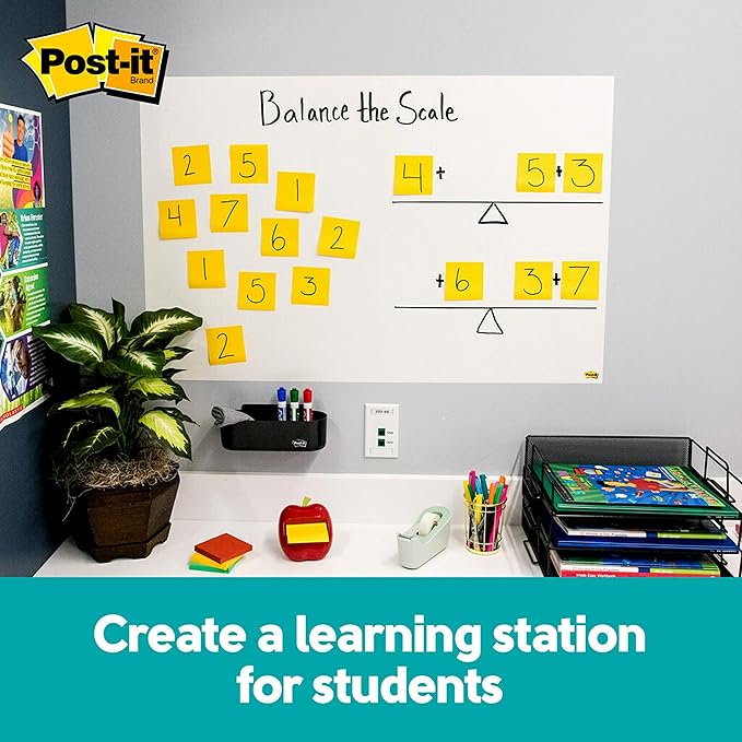 Post-it Easy Erase Permanent Marker Whiteboard Surface, Permanent Marker Wipes Away with Water, 4 ft x 3 ft, White Dry Erase Whiteboard Film (EE4x3)