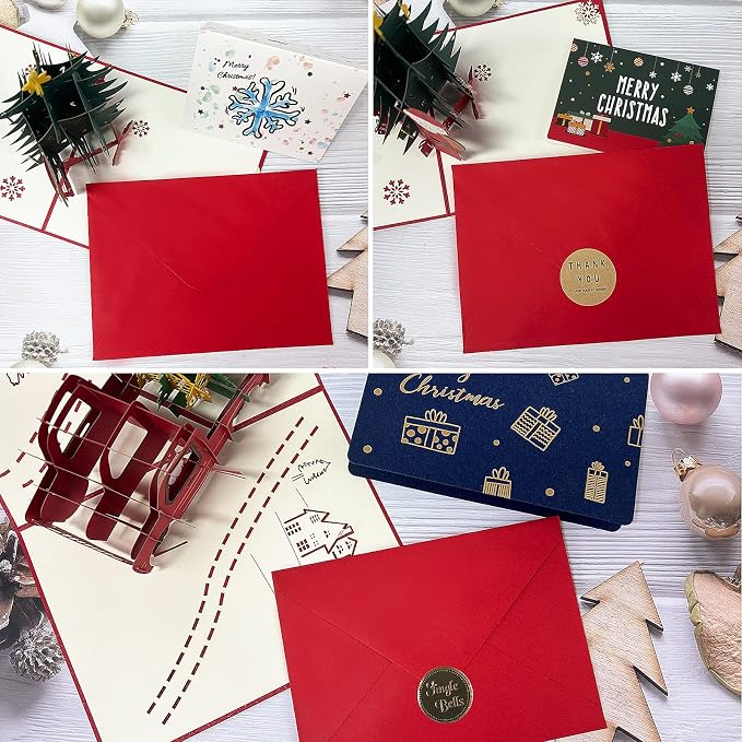 100 Pack 4x6 Envelopes for invitations, Red A6 Envelopes, Photo Envelope, Used for Graduation, Wedding, Baby Shower (Red)