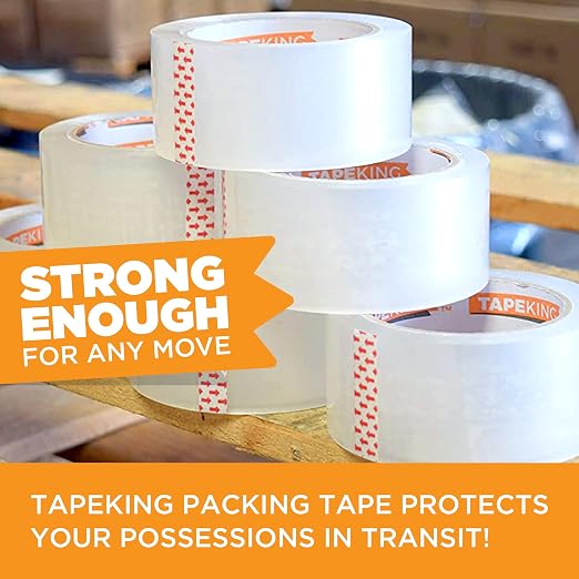 Tape King Clear Packing Tape | 110 Yards Per Roll (36 Rolls) | 1.88 Inch Wide Heavy Duty Packing Tape 2.7mil Strong Adhesive for Moving Boxes, Shipping Cartons, Office Use, Storage (3960 Yards)