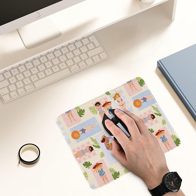 Premium Mouse Pad with Stitched Edges – 10.2 x 8.3 in | Smooth, Washable Mat with Non-Slip Base | Personalized Cute MousePads for Laptop, Computer, Office, Home (Pink Piggy)