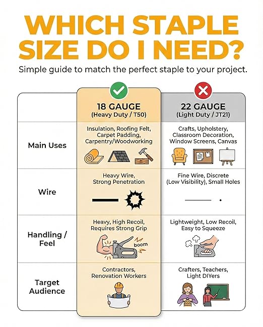 YEAHOME Heavy Duty Staples, 2000 Counts 1/4 inch T50 Staples, 20 Gauge Galvanized 3/8 Inch Crown Upholstery Staple for Pneumatic, Electric T50 Staple Gun