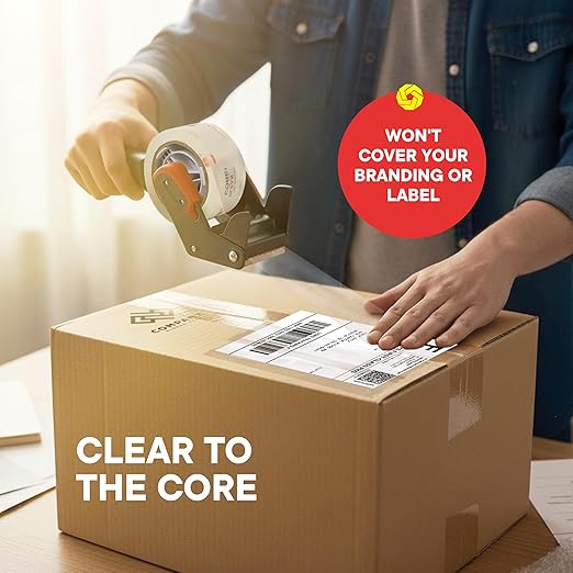 Heavy Duty Clear Packing Tape Refills for Dispenser, 1.88 in x 54.6 Yd, Shipping Tape with 3'' Core, Pack of 12