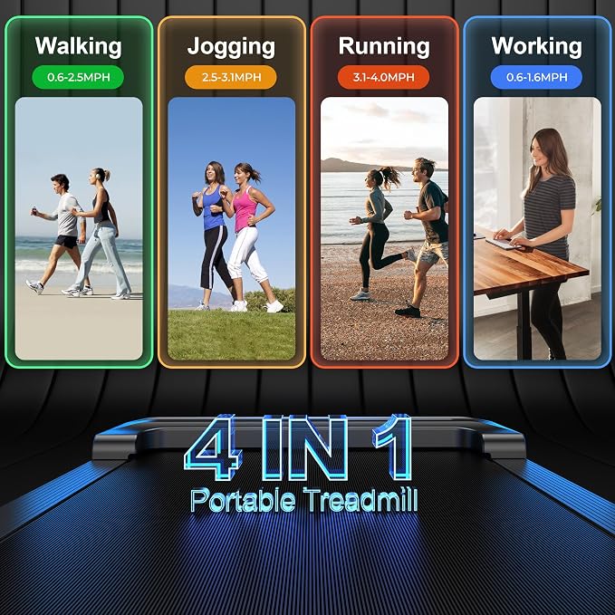 Walking Pad Treadmill for Home - Under Desk Treadmills Mini Portable Walking Running Machine Slim Compact Motorized Electric Treadmill with Adjustable Speed Remote