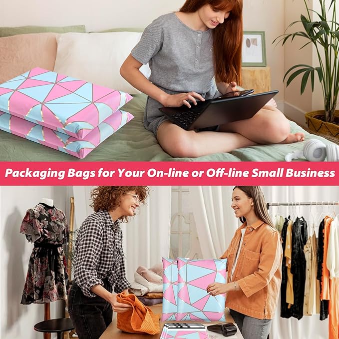 Oududianzi 100PCS Poly Mailers 10x13, Waterproof Shipping Bags, Thick Mailing Bags, Mailers Poly Bags, Shipping Envelopes, Cute Packaging Bags for Online and Offline Small business