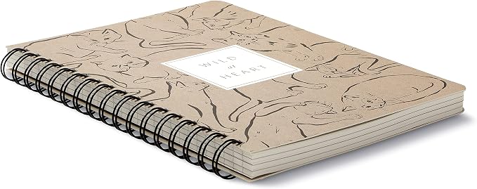 Compendium Spiral Notebook - Wild at Heart — A Designer Spiral Notebook with 192 Lined Pages, College Ruled, 7.0”W x 9.25”H