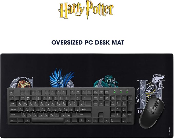 Harry Potter Large Gaming Mouse Pad 31"x15" XL Computer Desk Mat, Anime | Oversized 31x15in Harry Potter anime gaming mouse pad, smooth fabric top, stitched edges, non-slip rubber base.