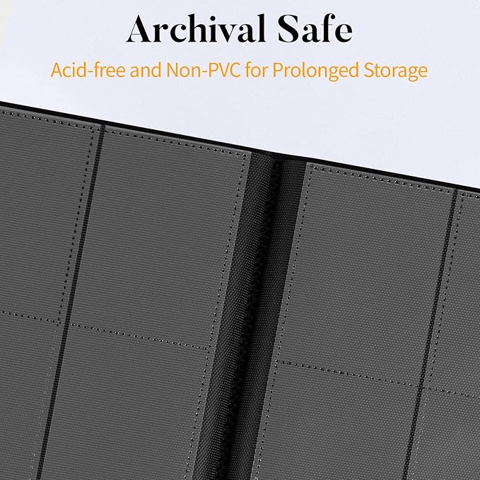 Heavy Duty Card Binder, Fabmaker 9 Pocket Trading Card Binder for 360 Cards | Sleek Side-Loading Card Album, Sturdy Card Collection Folder for Game Cards, Sport Cards, Orange