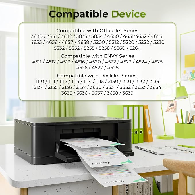 63XL Ink Cartridges Black and Color Combo Pack Replacement 2-Pack | for HP Ink 63 XL 63 Ink HP63 HP63XL for HP Officejet 3830 4520 4650 4655 5252 5255 5222 5255 5258 Deskjet 2130 2132