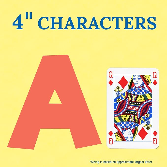 Carson Dellosa Brights Bulletin Board Letters 4", 219-pieces, Prepunched | Upper and Lowercase Alphabet, Numbers, Punctuation, and Symbols for Bulletin Board, Posterboard, Party, and Classroom Decor