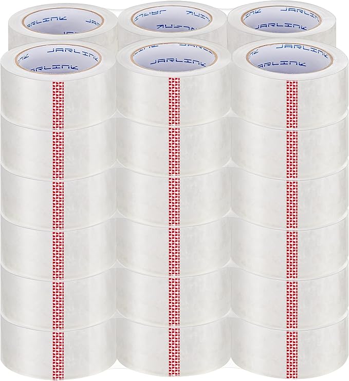 JARLINK 36 Rolls Clear Packing Tape, Heavy Duty Packaging Tape | Ultra Thick 2.8mil and 1.88" Wide. 60 Yards per Roll, 2160 Total Yards. Moving Supplies for Shipping Packaging Sealing