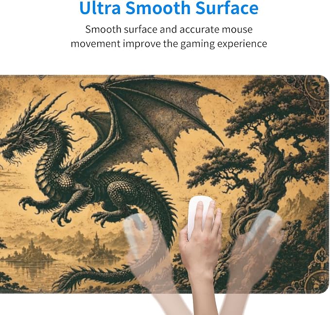 Dragon Mouse Pad XL Large Mousepad Non Slip Rubber Base Desk Mat for Laptop Computer Gaming 31.5" X 12"