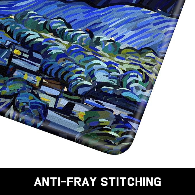 Mouse Pad, Minimalism Marble Style Computer Pad, Anti-Slip Rubber Mouse Mat with Stitched Edges for Gaming, Office, Laptop, PC, Women, 9" x 8" Thick 3 mm, Starry Night