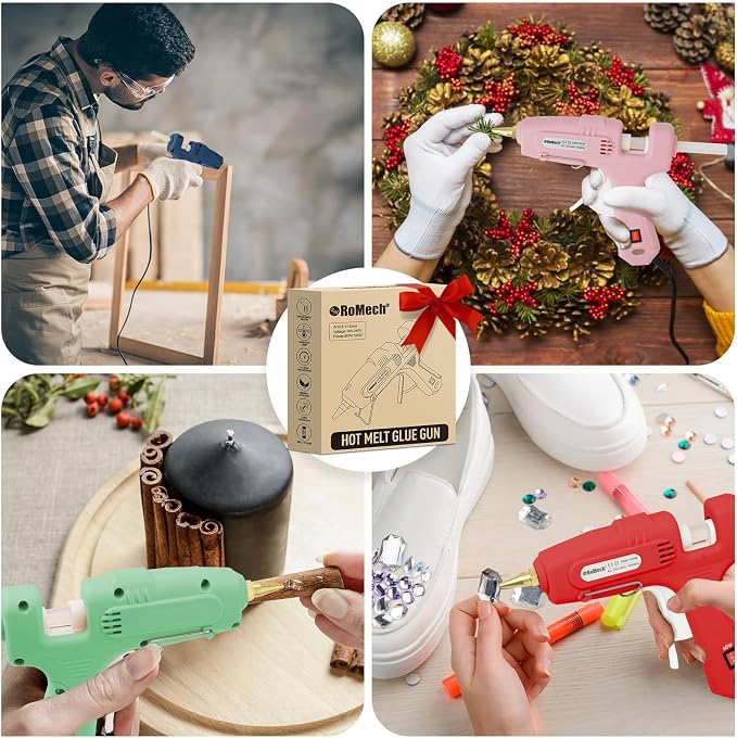 Full Size Hot Glue Gun with 60/100W Dual Power and 21 Hot Glue Sticks (7/16"), Fast Preheating Heavy Duty Industrial Gluegun with Storage Case for Crafting, DIY and Repairs (Light Green) | Built-in Safety Fuse, Dual Temperature Settings, Quick Heat Up,...
