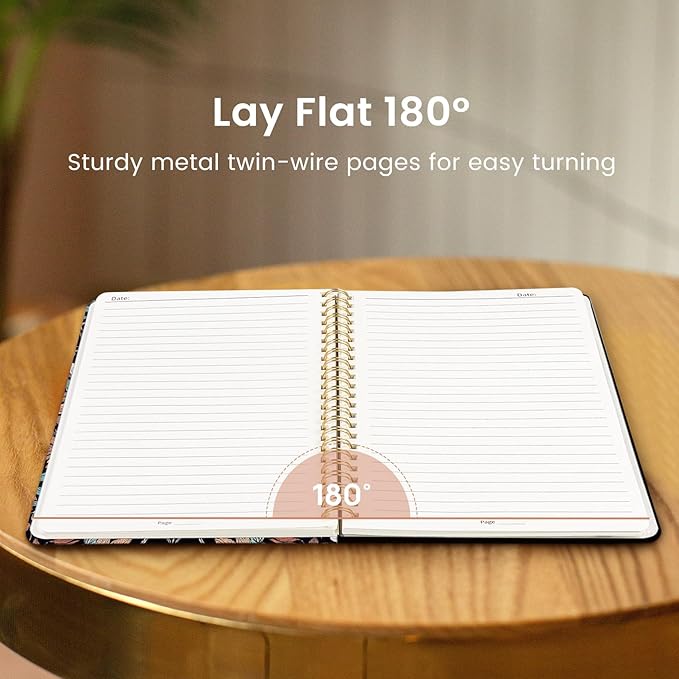 Taja Lined Spiral Notebook Journal for Women A5(5.8" × 8.3"), Cute Hardcover Notebook for Work, School & Note Taking, Pretty College Ruled Journal for Writing, 140 Pages, Verdant Leaf