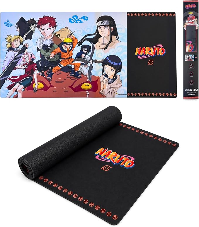 Naruto Large Gaming Mouse Pad 31"x15" XL Computer Desk Mat, Anime Keyboard | Oversized 31x15in Naruto anime gaming mouse pad, smooth fabric top, stitched edges, non-slip rubber base.