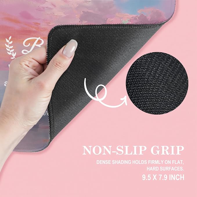 Pink Christian Jesus Walking on the Water Mouse Pad, Christian Jesus Bless This Home Gifts Mouse Pads for Desk Office Computers Laptop, Religious Office Desk Accessories, 9.5x7.9 Inch,J070