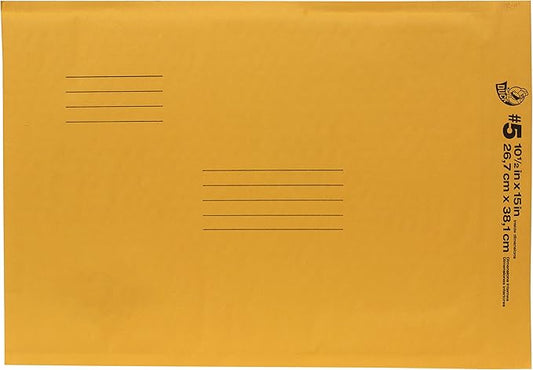 Duck Brand Kraft Bubble Mailers, #5 - 10.5 x 15 Inches, 5-Pack (756618)