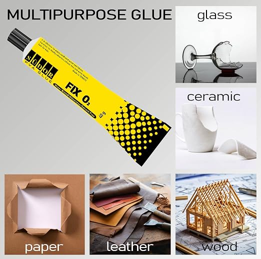 Water-Based Odorless Liquid Adhesive 40g – Strong Multipurpose Glue for Paper, Cardboard, Wood, Fabric – Solvent-Free, Quick Dry Craft & Repair Glue
