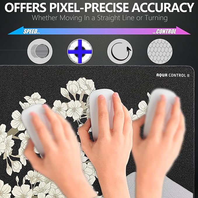 X-Raypad Aqua Control 2 Gaming Mouse Pad, Ultra-High Precision Mouse Pad with Perfect Speed and Control Capability, Consistent X and Y Glide, Designed for Fps Players with Low DPI Requirements