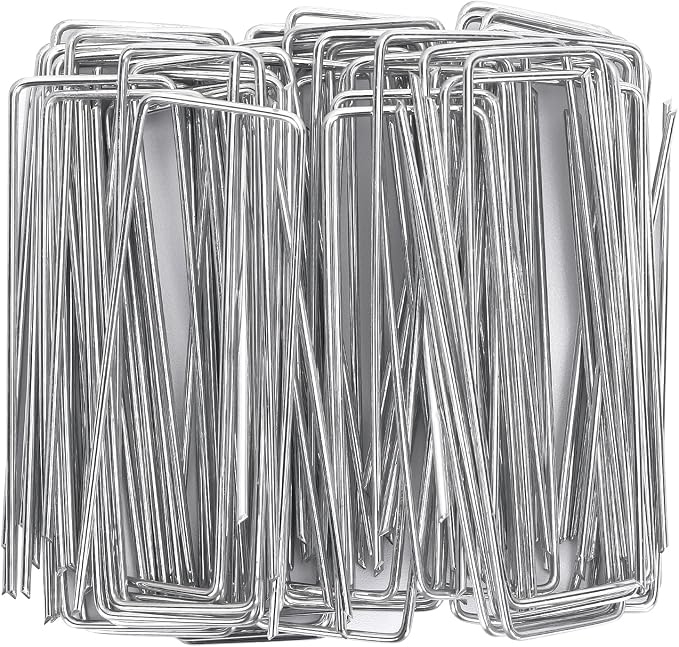 CEWOR 95 Pack Landscape Staples 4 Inch, Galvanized Garden Stakes