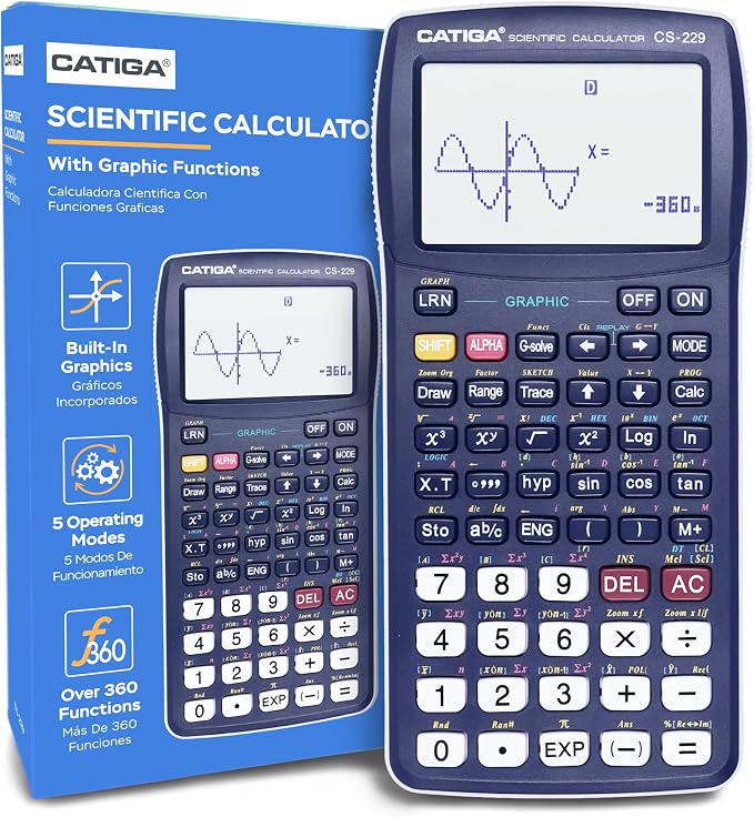 CATIGA Scientific Calculators with Graphic Functions, Graphing Calculators with Multiple Modes, Scientific Calculators for Students, High School or College Courses, Calculadora Cientifica, CS-229