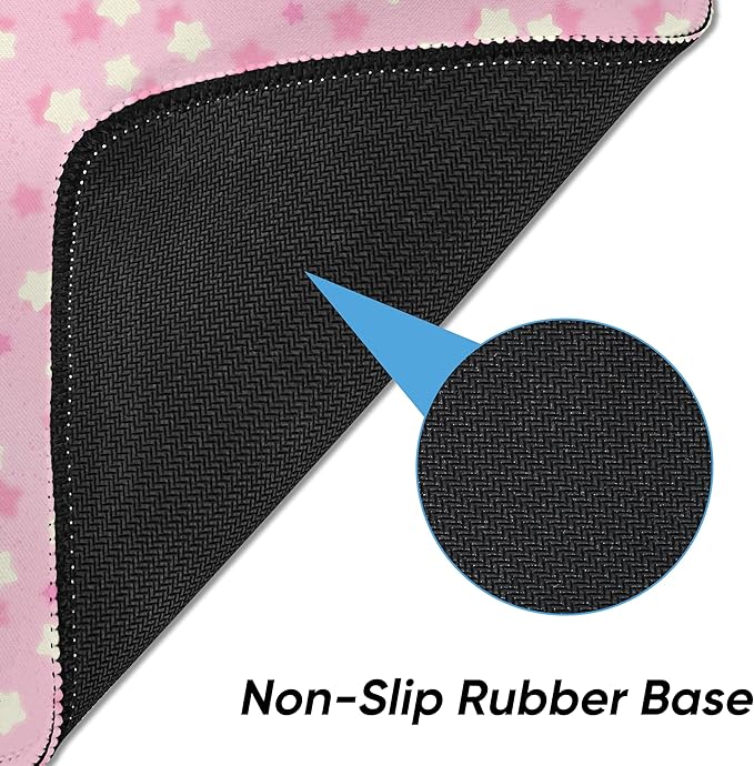 Premium Stitched Mouse Pad 10.2 x 8.3 in | Smooth, Washable Desk Mat with Non-Slip Base | Personalized Cute MousePads for Gaming,Work,Laptop, Computer, Office, Home (pink ocean Star)