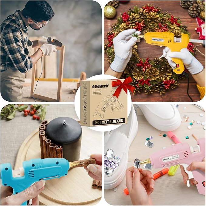 Full Size Hot Glue Gun with 60/100W Dual Power and 21 Hot Glue Sticks (7/16"), Fast Preheating Heavy Duty Industrial Gluegun with Storage Case for Crafting, DIY and Repairs (Yellow) | Built-in Safety Fuse, Dual Temperature Settings, Quick Heat Up, Drip...