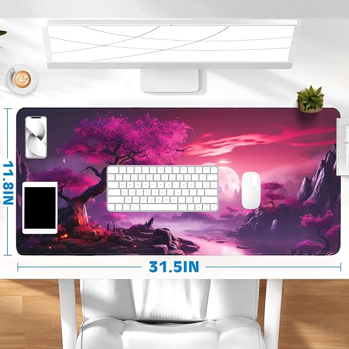 Gaming Mouse Pad, Desk Mat for Keyboard and Mouse, Large Mouse Pad for Desk, Computer Mousepad