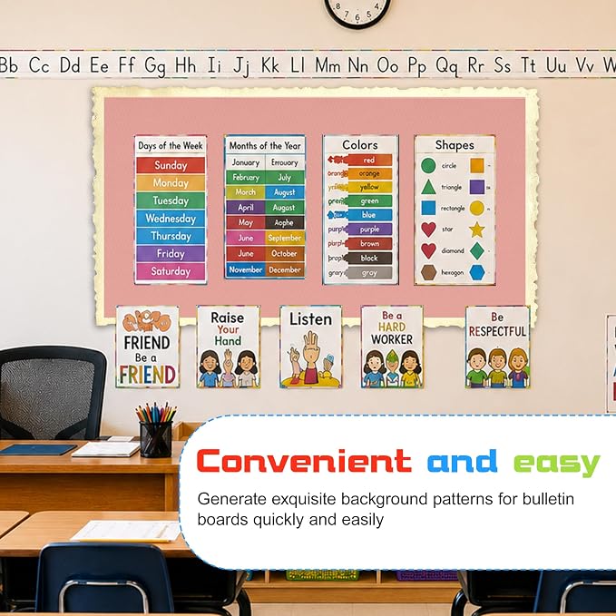 Pink Bulletin Board Roll 4x15ft, Non-Woven Fabric for Classroom | Self-healing,Pinhole & tear-resistant,Easy to cut & reusable backdrop for schools,Offices & creative projects