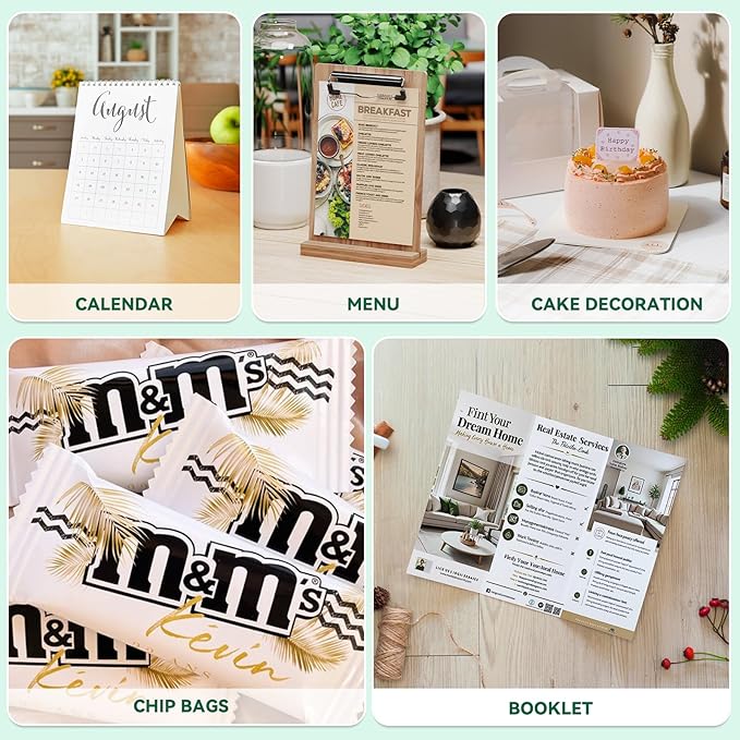 HTVRONT Glossy Photo Paper for Printer - 100 Sheets Inkjet Printer Paper for Chip Bag Paper, Instant Dry Glossy Photo Paper 8.5 x 11 180gsm