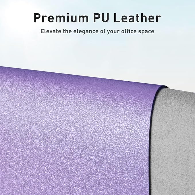Aothia Faux Leather Desk Mat (Light Purple, 36" x 17")