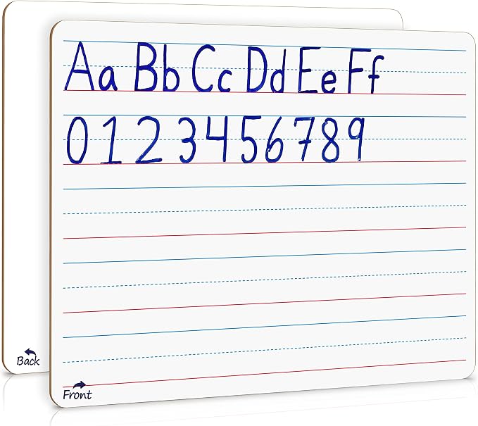 Scribbledo Small Dry Erase Board with Lines for Kids, 9x12 Double Sided | Ruled Whiteboard for Handwriting Practice, Classroom and Homeschool Supply, Portable, Easy to Clean, Robust