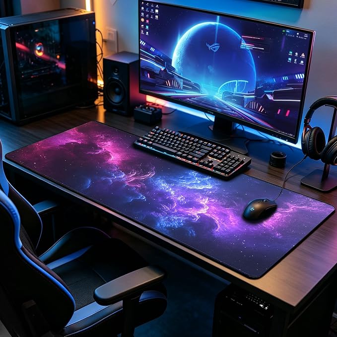 Mouse Pad Gaming - Desk Mat for Keyboard and Mouse - Large Mouse Pads for Desk, Gaming Mousepad with Non-Slip Base, Desks Pad (31.5" X 11.8") for Game, Office and Home