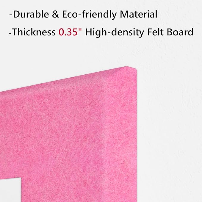 Large Cork Board for Wall, 36" x 24" Bulletin Board with Pushpins, 6 Panels Felt Tiles Tack Push Pin Board for Office, Pink