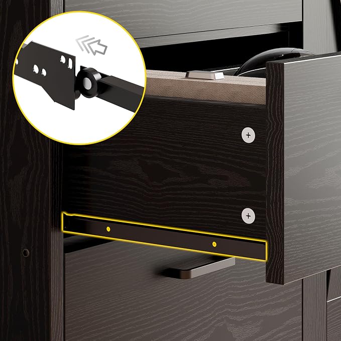 IRONCK 71 in Bookshelf with Doors and Drawers, Industrial Tall Bookcase | Engineered wood with 3-tier shelves, 3 drawers, enclosed storage, anti-tip hardware, 132 lb maximum capacity, for home office