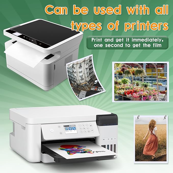 Lokunn 110 Sheets Photo Paper Glossy, Photo Paper 3.5 * 5, 4x6, 5x7, 8.5x11 inch, Suitable for Dye Inkjet Printers. Convenient for Home Use. Can Print Photos, Advertising Covers, Recipe Cards