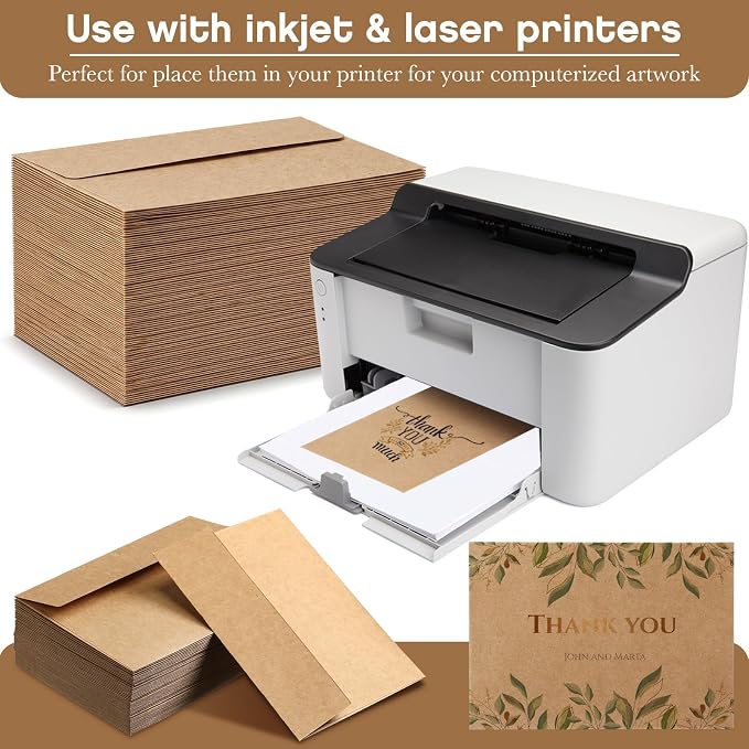 Fainne 600 Pack Kraft Envelopes for Invitation, 120 GSM,A1, 3.625 X 5.12in | Brown Envelopes for Invitation, 120 GSM Gift Card for Office, Wedding, Gift, Party, Baby Shower, Mailings