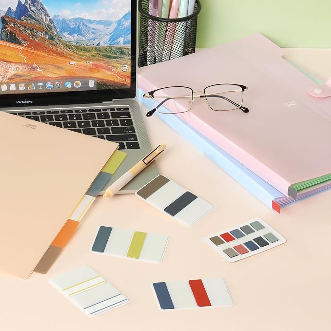 Mr. Pen- Sticky Index Tabs, 500 Pcs, 21 Sets, Colorful | Writable Colored Pages Markers Labels for Reading Notes, Books, Binders, Notebook, Folders and Classify Files