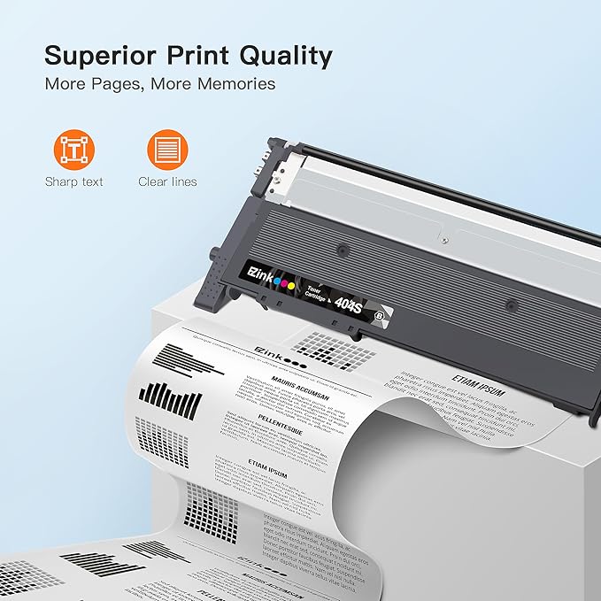 E-Z Ink Compatible Toner Cartridge Replacement for Samsung 404 404S CLT-K404S to use with Xpress C430 C430W C480 C480FW Xpress SL-C430W SL-C480FW Printer Tray (Black, 2 Pack)