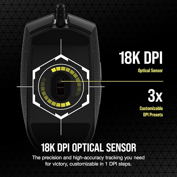 Corsair KATAR PRO XT Wired Ultra-Light FPS Gaming Mouse – 18,000 DPI – Symmetric Shape – Quickstrike Buttons – iCUE Compatible – PC, Mac, PS5, PS4, Xbox – Black