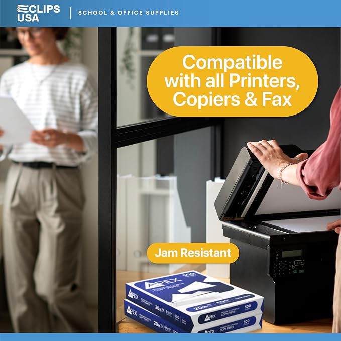 Copy Paper Printer Paper 20lb Multipurpose Printer Paper 8.5 x 11 White 92 Bright White Paper Office Supplies 500 Sheets Per Ream (10 Reams Case 5000 Sheets)