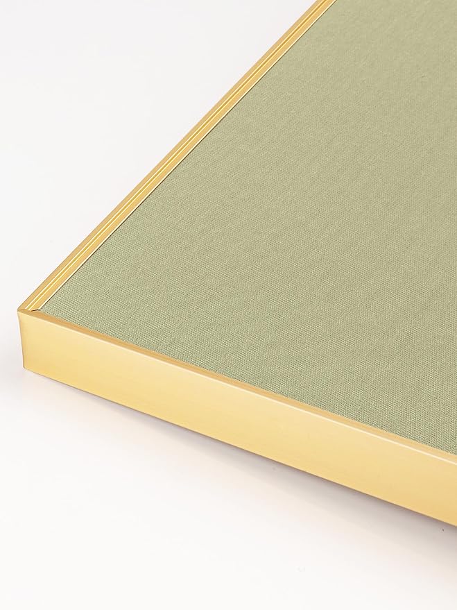 Fabric Bulletin Board 30x20 inches, Golden Aluminum Framed Wall Pin Board | Cork Board Alternative for Wall with Push Pins for Office and Home, Linen Display Mood Board for Photos, Notes & Reminders
