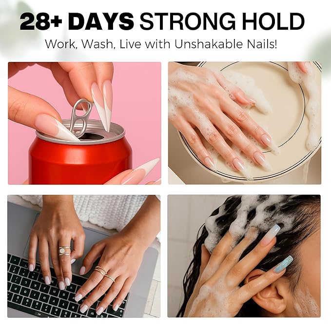 Nail Glue Gel for Nail Tips, Super Strong Solid Gel Glue U V Cured Needed, 15ml Soak Off Soft Adhesive Bonding for Acrylic Nails, Nails Extension Fake Nails