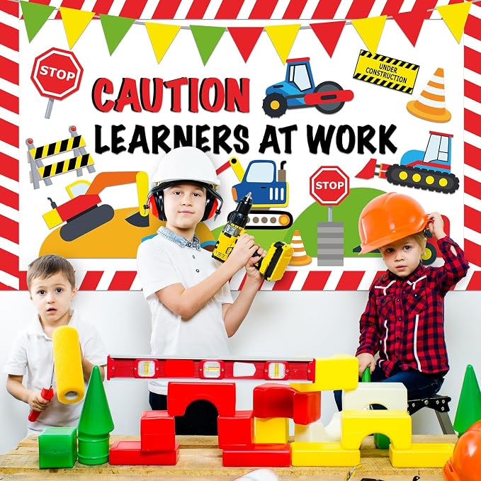Construction Bulletin Board Set Under Construction Bulletin Board Decor Traffic Workers Paper Cutouts Classroom Decorations for Welcome Back to School Office Home Chalkboard Decor Wall Door
